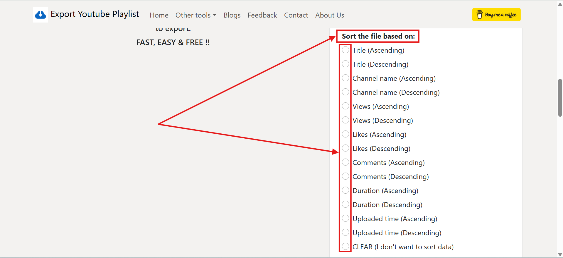 Choosing sort order for YouTube playlist videos